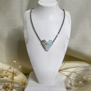 ΚΟΛΙΕ ΚΑΡΔΙΑ (LightAqua-Silver)-KL0239-B