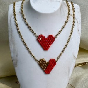 kolie me xantres miyuki kardia red coral KL0159 1