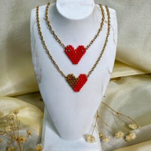 kolie me xantres miyuki kardia red coral KL0159..