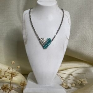 ΚΟΛΙΕ ΚΑΡΔΙΑ (Turquoise -Silver)-KL0238