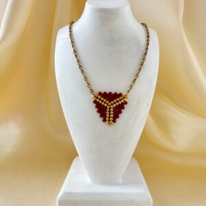 kolie me xantres miyuki trigono gold dark red TR1250 654