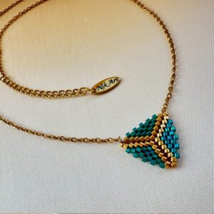 kolie me xantres miyuki trigono gold turquoise TR1250 1208.